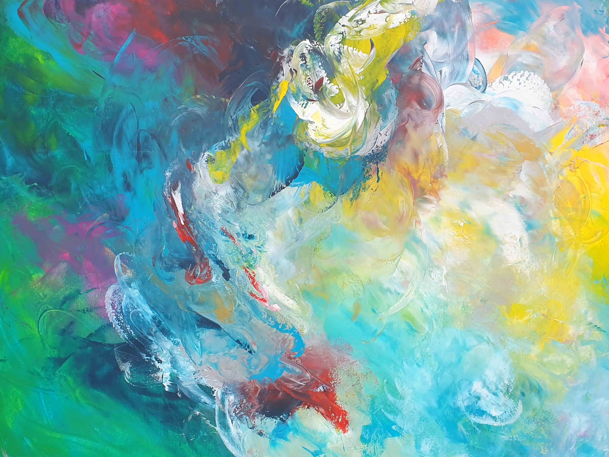 Motiv Kuscheldecke FORREST GUMP_200 x 150 cm, abstraktes Bild über das ganze Farbspektrum
